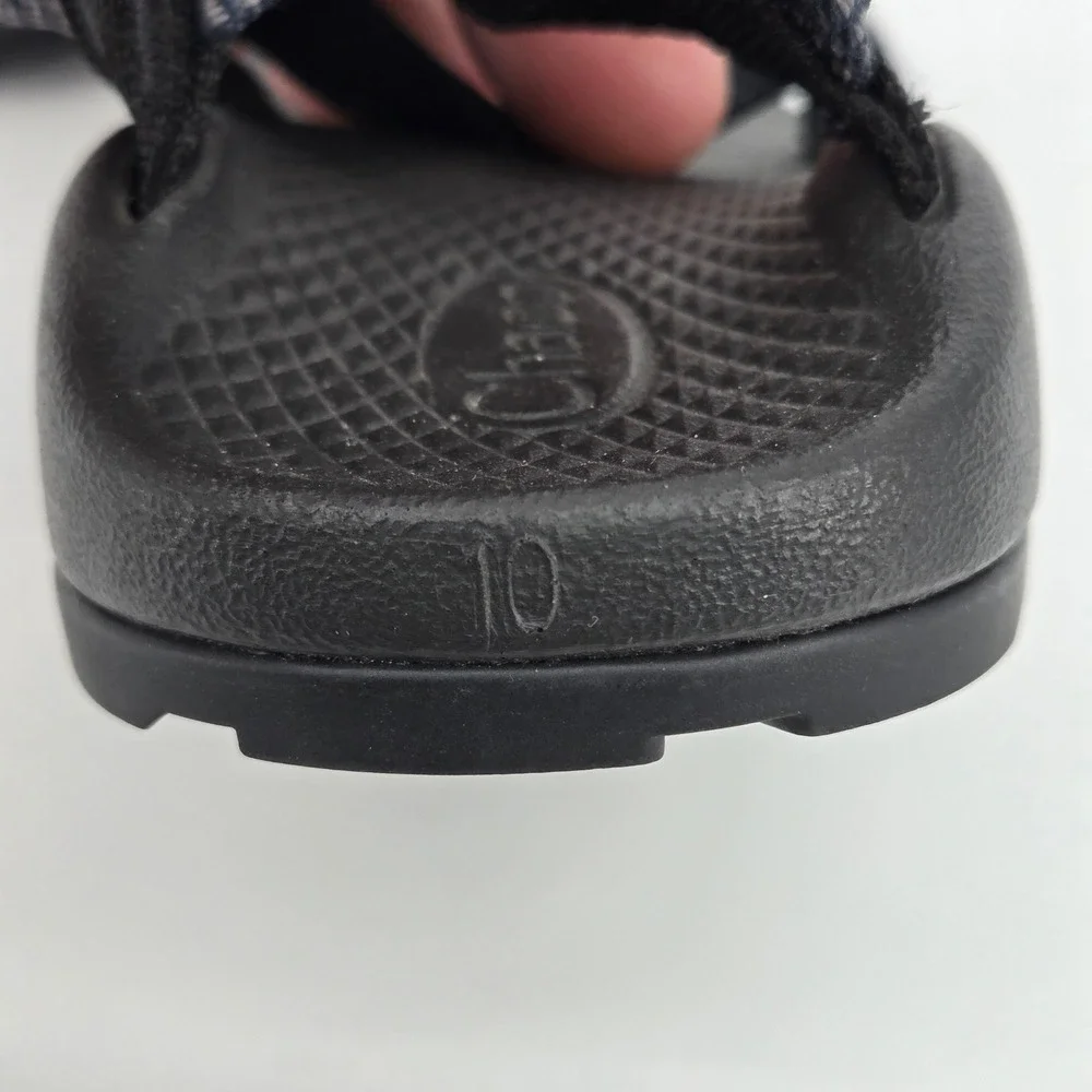 Chaco Z1 Ecotread Kids Youth Sandal Navy Gray Geometric Strap Water Shoe Size 10